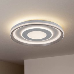 Näve LED ceiling light Doira, white, metal, Ø 50 cm, CCT, remote control
