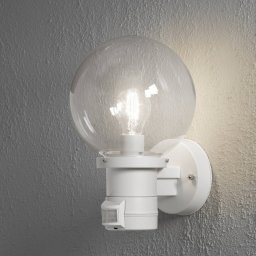Konstsmide Nemi outdoor wall light with motion sensor, white