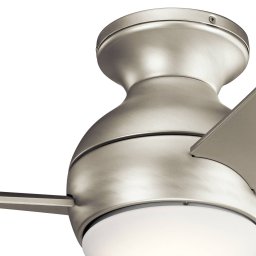 KICHLER LED ceiling fan Sola, IP23 nickel