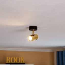 Argon Lund downlight in black and gold, 1-bulb