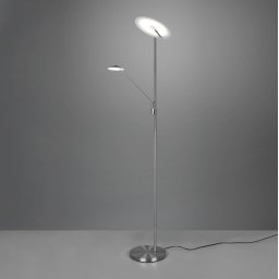 Trio Lighting Brantford LED floor lamp, reading lamp in matt nickel