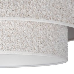 Euluna Boucle ceiling lamp, ecru, textile, Ø 45 cm, 1-bulb