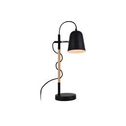 Viokef Eddie table lamp, made of steel and wood, black