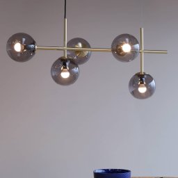 Dyberg Larsen Como pendant light, five-bulb, brass