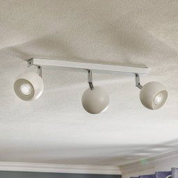 SOLLUX LIGHTING Flame ceiling spotlight in white, 3-bulb