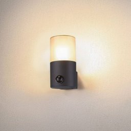 SLV Grafit outdoor wall light cylindrical with sensor