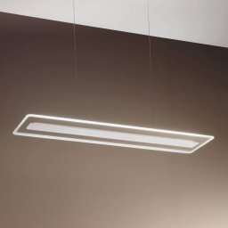 Linea Light Antille LED hanging light, glass rectangular white