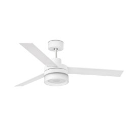 FARO BARCELONA Ice LED ceiling fan remote speaker white/wood
