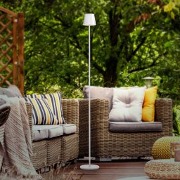 JUST LIGHT. GmbH JUST LIGHT. Euria LED floor lamp with rechargeable battery, white, iron,