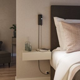 Paulmann Hulda USB LED wall spotlight, dimmable, black, switch