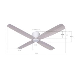 Beacon Lighting Beacon ceiling fan Fraser white/oak DC quiet Ø 132 cm