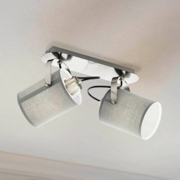 EGLO Ceiling lamp Villabate with 2 grey textile shades