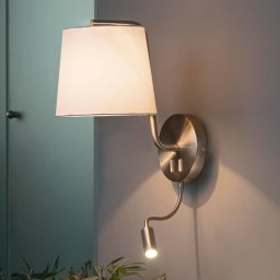 FARO BARCELONA Berni textile wall light with LED reading lamp