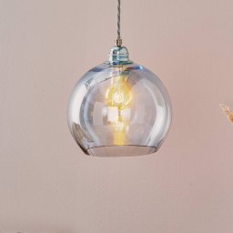 EBB & FLOW Rowan hanging lamp, blue/silver Ø 22 cm