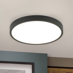 ORION LED ceiling light Bully in black, 3,000 K, Ø24cm