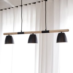 Nordlux Theo hanging light, 3-bulb, ash wood
