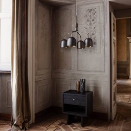 GUBI Howard 4-bulb chandelier Ø 66 cm gunmetal