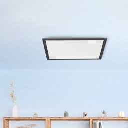 JUST LIGHT. GmbH Flat LED ceiling light, CCT, black, 45 x 45 cm