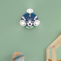 Elobra Football Arena ceiling light, green and blue