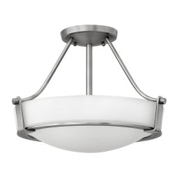 HINKLEY Hathaway semi-flush ceiling light, nickel Ø 41 cm