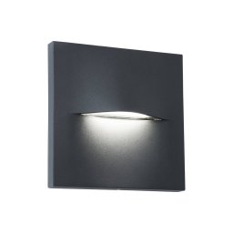 Viokef LED outdoor wall light Vita, dark grey, 14 x 14 cm