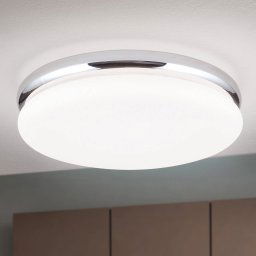 ORION James LED ceiling light with metal housing, chrome