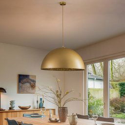SIGMA Fera pendant light, gold/black speckled, Ø70cm