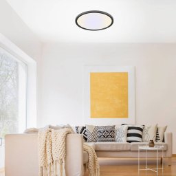 JUST LIGHT. GmbH Flat LED ceiling light, CCT, Ø 40 cm, black