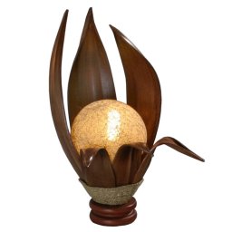 Woru Karima table lamp made of hardened coconut leaves