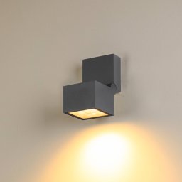 SLV LED wall lamp S-Cube, anthracite, aluminium, width 9.5 cm, CCT