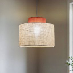 TK Lighting Duo pendant light, Ø 20 cm, rust brown/natural brown, jute