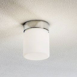 Helestra Keto LED ceiling light, cylinder, chrome