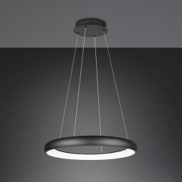 Trio Lighting LED pendant light Cardona, Ø 75 cm, black, CCT, metal