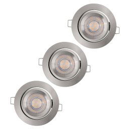 LEDVANCE Simple Dim LED spot in a set of 3, nickel