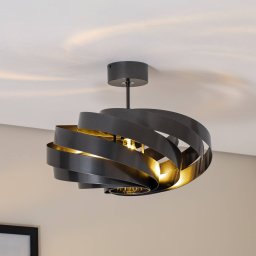 Euluna Vento ceiling light, anthracite, Ø 50 cm