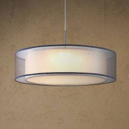 Nowa Chloe LED pendant light with a double lampshade