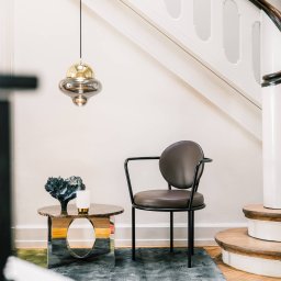 DESIGN BY US LED pendant light Nutty XL, smoke grey / gold-coloured, Ø 30 cm