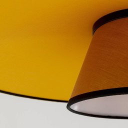 KARE Riva pendant light, multicoloured, textile, wood, Ø 55 cm