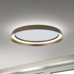 ORION LED ceiling lamp Manta, Ø 45 cm, aluminium/bronze, aluminium, up/down