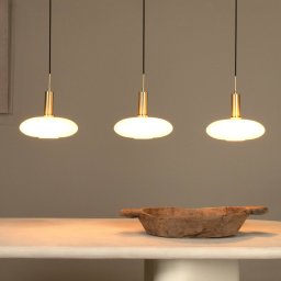 Lucide Singala glass pendant light, Ø 30 cm, 110 cm, opal, 3-bulb