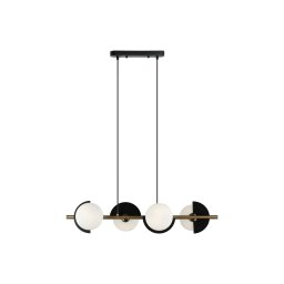 Viokef Darcy pendant light, black/bronze, 4-bulb