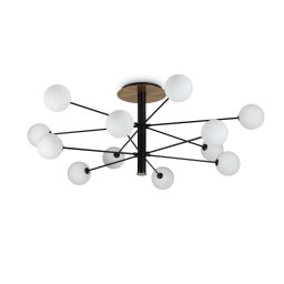 Ideallux Ideal Lux Cosmopolitan black/brass 12-bulb Ø 145