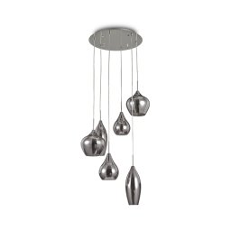 Ideallux Ideal Lux Soft hanging light 6-bulb chrome/smoke