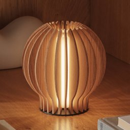 EVA Solo LED table lamp Radiant, light wood, Ø 14cm, USB