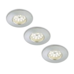 Briloner Set of 3 LED recessed lights Nikas IP44, aluminium