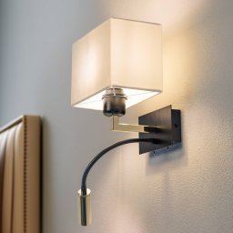 Euluna Wall lamp Harry, angular, black/brass/white
