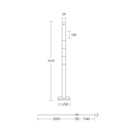 HerzBlut LED floor lamp Lana del bronco, wood, dimmable