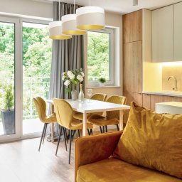 Euluna Susan pendant light, 3-bulb, white/beige/gold