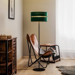 Duolla Duo floor lamp, green/gold, Ø 40 cm, 1-bulb