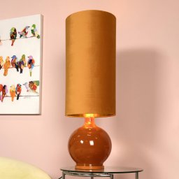 Lucide Esterad floor lamp, ochre, Ø 34 cm, height 100 cm, glass